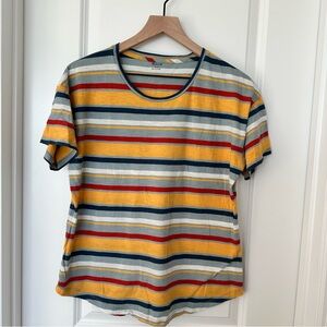 Madewell Short Sleeve Striped Tee - Yellow, Blue, Red